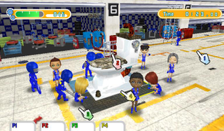 Illustration for article titled Pit Crew Panic – Girls in Miniskirts Fixing Giant Toilets